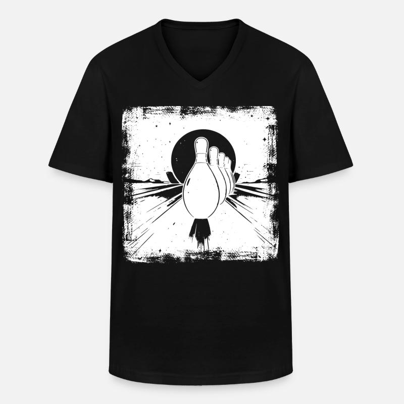 Bowling Pins - Männer-T-Shirt mit V-Ausschnitt - Schwarz