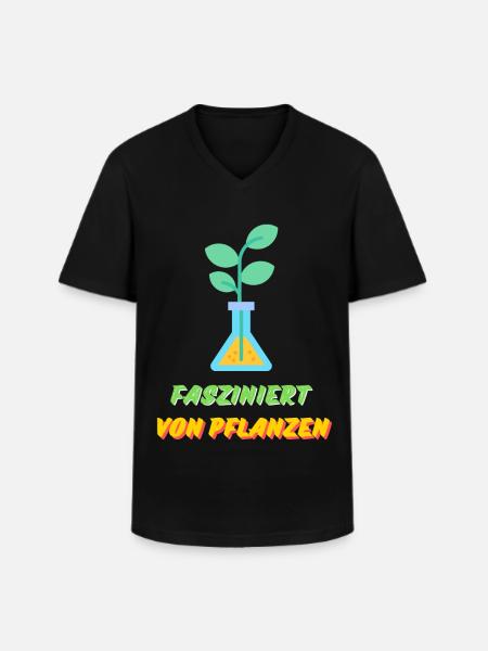 Fasziniert von Pflanzen - Männer-T-Shirt mit V-Ausschnitt - Schwarz