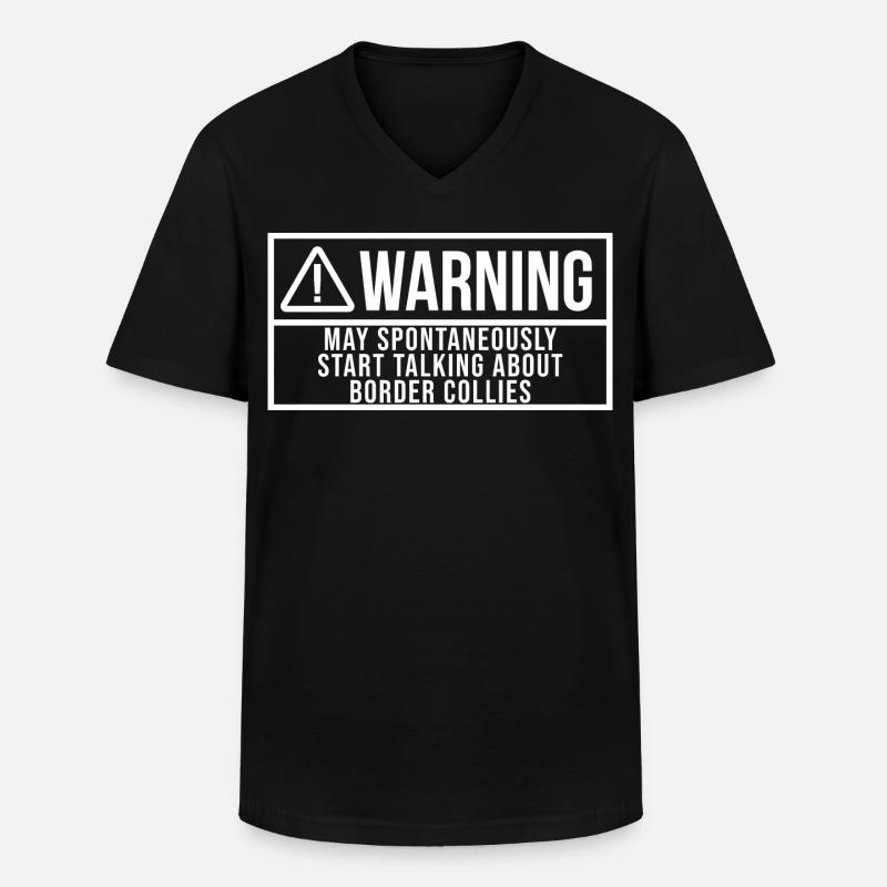 Border Collie - Männer-T-Shirt mit V-Ausschnitt - Schwarz
