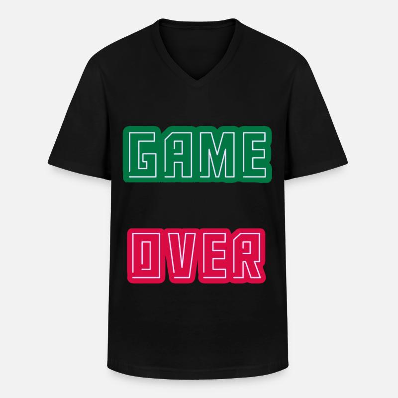 Game Over, Abschluss Level Freigeschaltet - Männer-T-Shirt mit V-Ausschnitt - Schwarz
