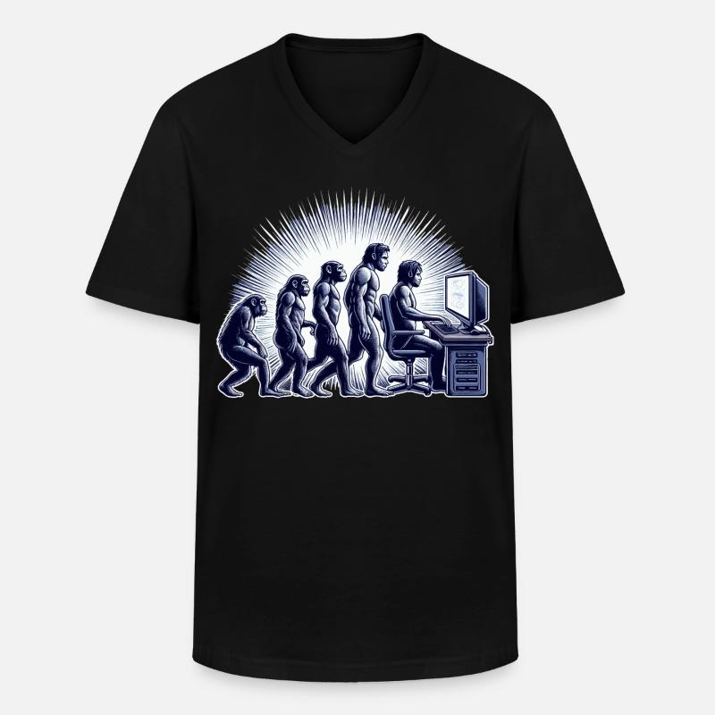 GAMING EVOLUTION - Männer-T-Shirt mit V-Ausschnitt - Schwarz