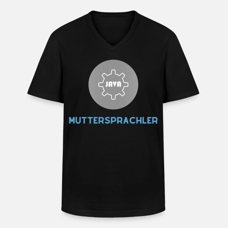Muttersprachler: JavaScript Edition - Männer-T-Shirt mit V-Ausschnitt - Schwarz