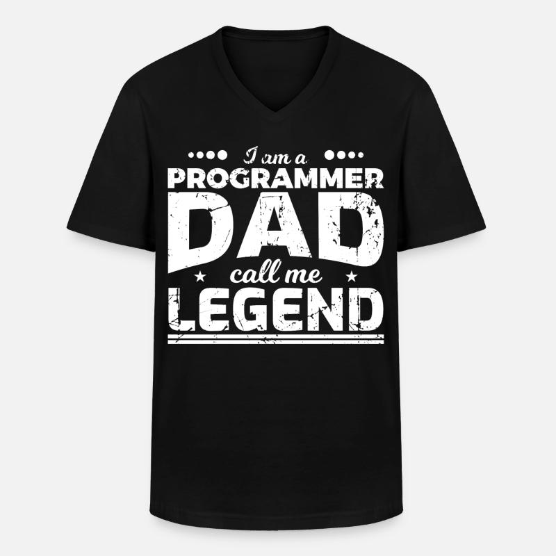 Coder Dad - Men's V-Neck T-Shirt - black