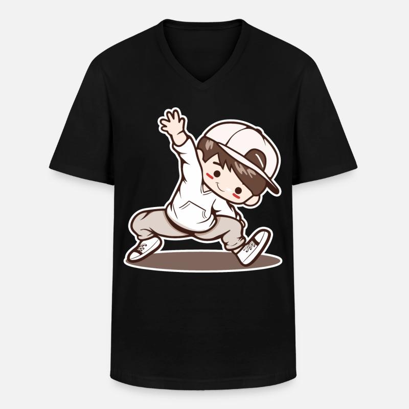 Kleiner Breakdancing Junge - Männer-T-Shirt mit V-Ausschnitt - Schwarz