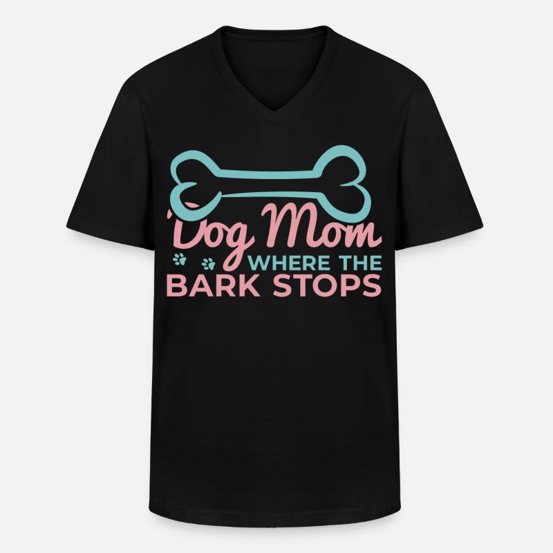 Hunde Mama Spruch - Männer-T-Shirt mit V-Ausschnitt - Schwarz