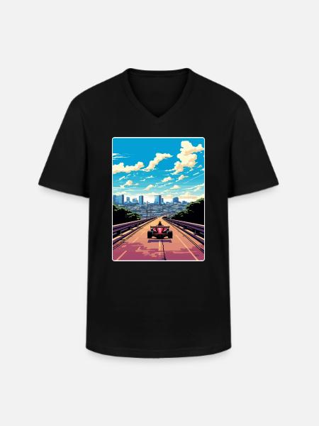 Austin Circuit Motorsport Race Texas Travel Poster - Men's V-Neck T-Shirt - black