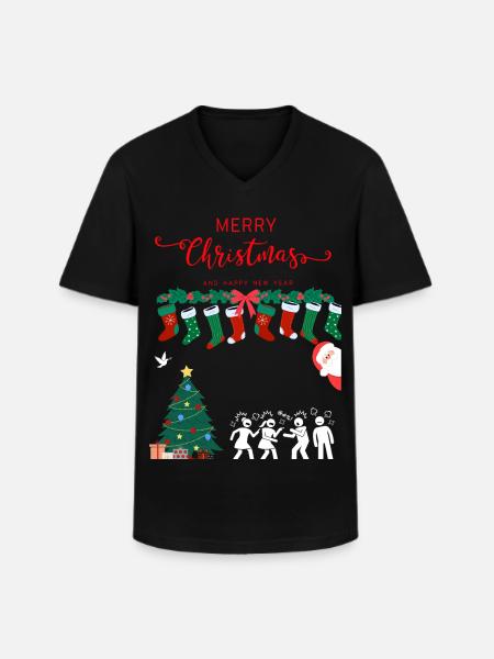 Merry Christmas - Men's V-Neck T-Shirt - black