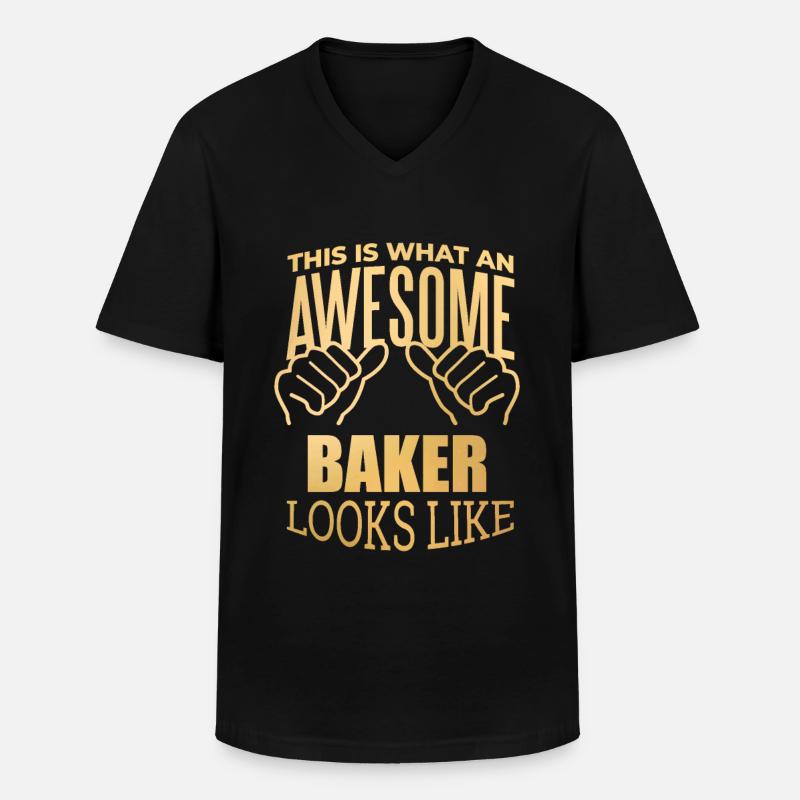 Backen - Männer-T-Shirt mit V-Ausschnitt - Schwarz