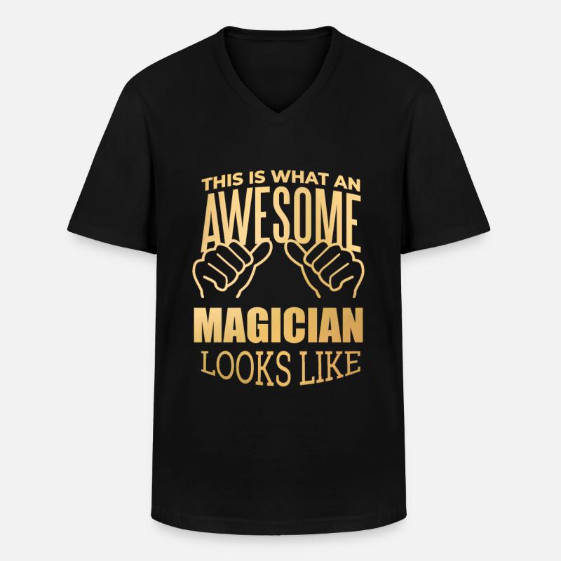 Zauberer - Männer-T-Shirt mit V-Ausschnitt - Schwarz