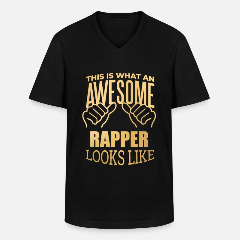 Rapper - Männer-T-Shirt mit V-Ausschnitt - Schwarz