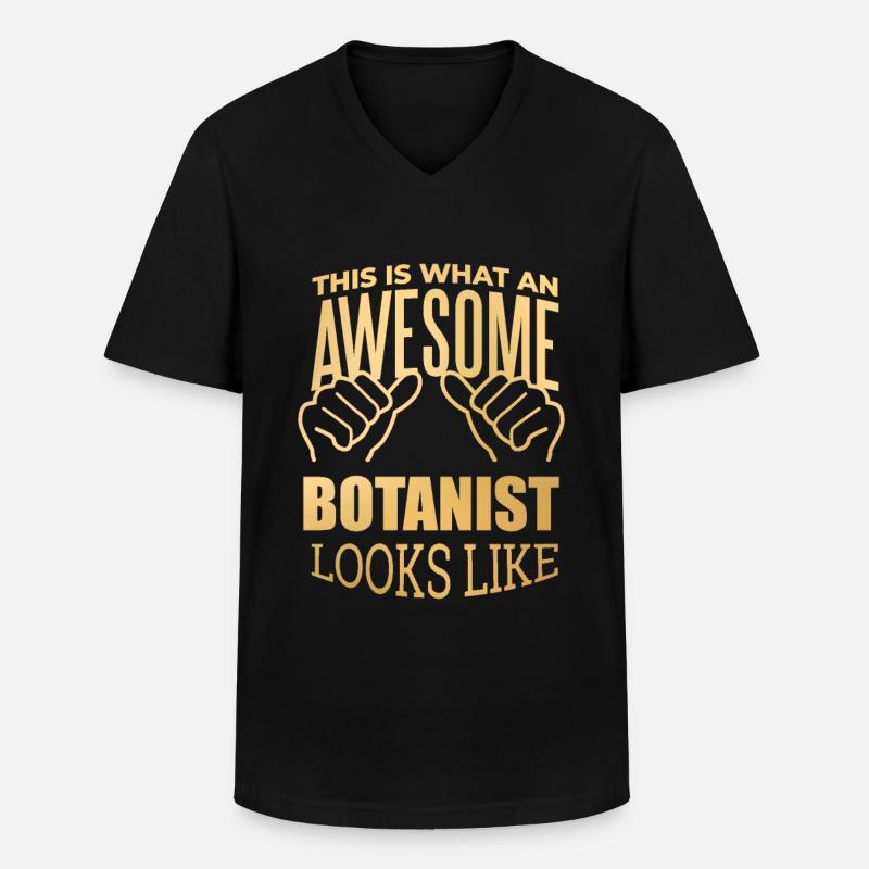 Botanik - Männer-T-Shirt mit V-Ausschnitt - Schwarz