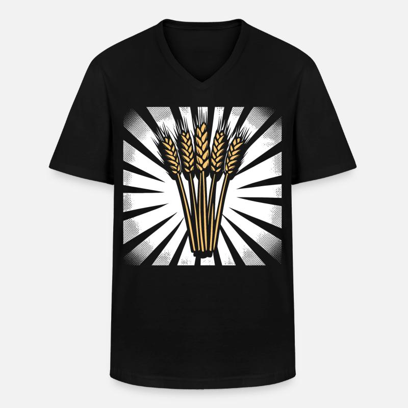 5 Weizenähren Highlight Gold - Männer-T-Shirt mit V-Ausschnitt - Schwarz