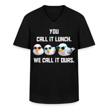 Du nennst es Mahlzeit - Wir nennen es Unser - Männer-T-Shirt mit V-Ausschnitt - Schwarz - Vorne - AI Model Male 178 dark (178cm)