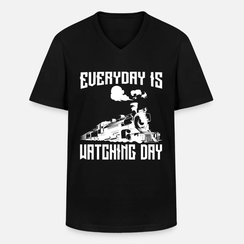 Everyday is Watching Day - Männer-T-Shirt mit V-Ausschnitt - Schwarz