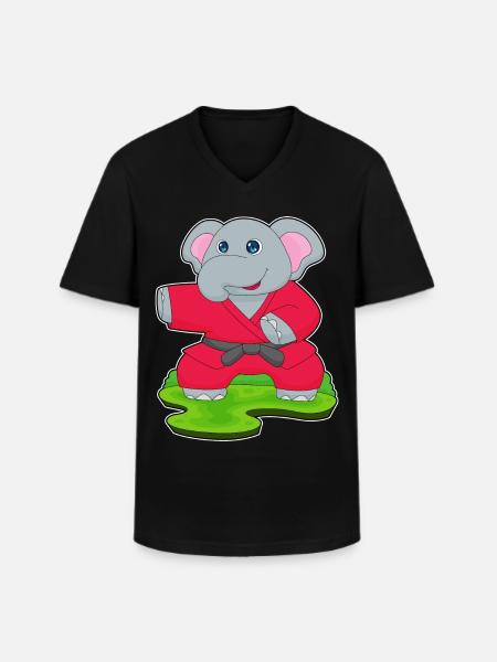 Elephant Karate Martial Arts - Men's V-Neck T-Shirt - black