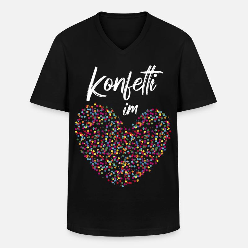 Stimmung Konfetti Fasching Karneval Silvester - Männer-T-Shirt mit V-Ausschnitt - Schwarz