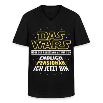 Pension Das wars - Endlich Pensionär ich jetzt bin - Männer-T-Shirt mit V-Ausschnitt - Schwarz - Vorne - AI Model Male 178 dark (178cm)