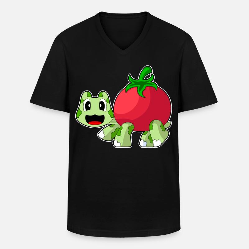 Turtle Tomato - Men's V-Neck T-Shirt - black