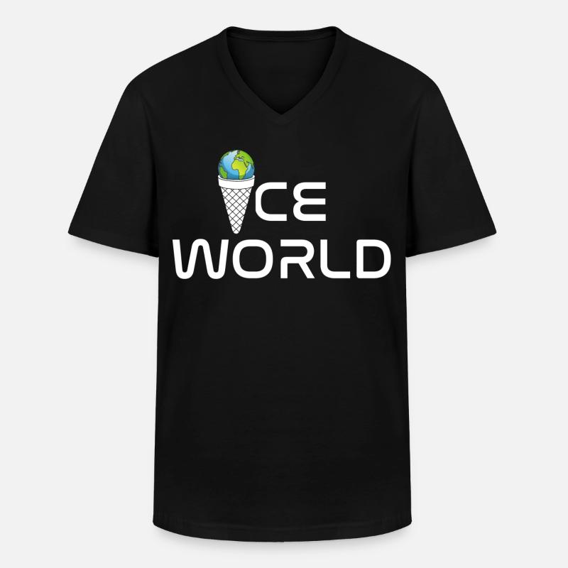 Eiswelt - Männer-T-Shirt mit V-Ausschnitt - Schwarz