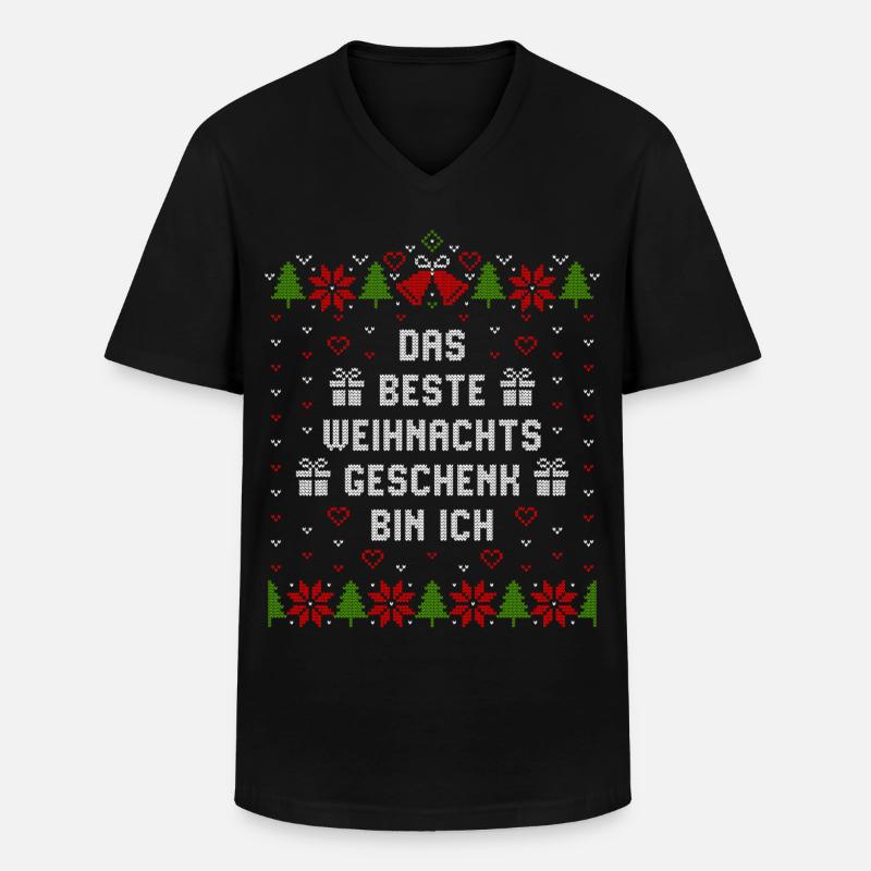 Das beste Weihnachtsgeschenk bin ich - Männer-T-Shirt mit V-Ausschnitt - Schwarz