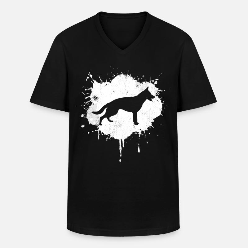 Schäferhund - Männer-T-Shirt mit V-Ausschnitt - Schwarz