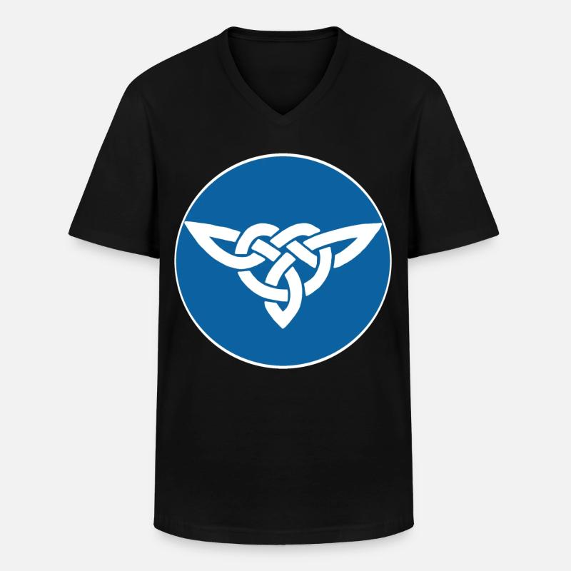 Blauer keltischer Vogel - Männer-T-Shirt mit V-Ausschnitt - Schwarz