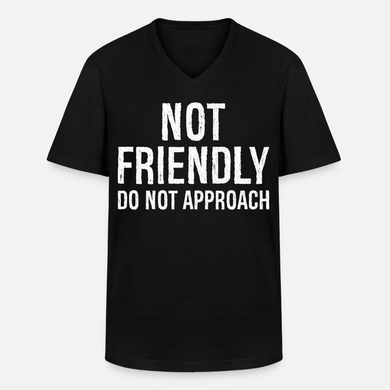 nicht freundlich nicht annähern - Männer-T-Shirt mit V-Ausschnitt - Schwarz