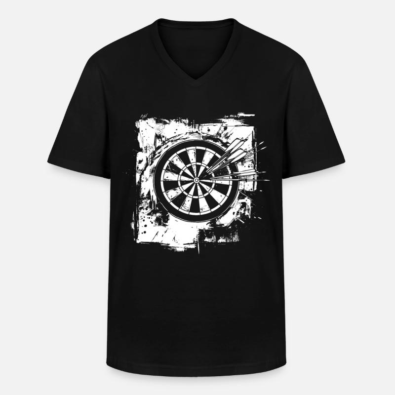 Lustige Dartscheibe - Männer-T-Shirt mit V-Ausschnitt - Schwarz