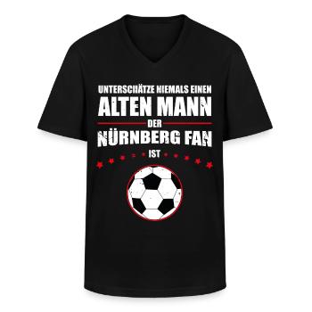 Alter Mann - Nürnberg Fan | Retro Vintage Design - Männer-T-Shirt mit V-Ausschnitt - Schwarz - Vorne - AI Model Male 178 dark (178cm)