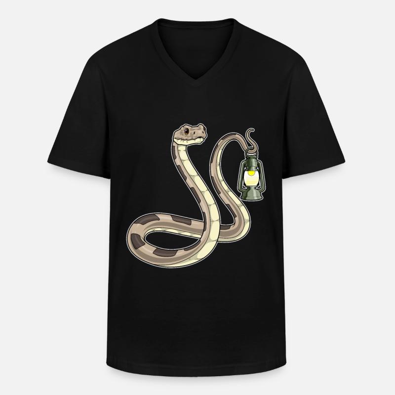 Schlange Laterne - Männer-T-Shirt mit V-Ausschnitt - Schwarz