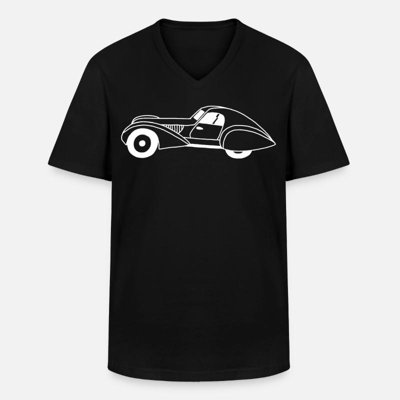Weißes Auto und Wassertropfen - Männer-T-Shirt mit V-Ausschnitt - Schwarz