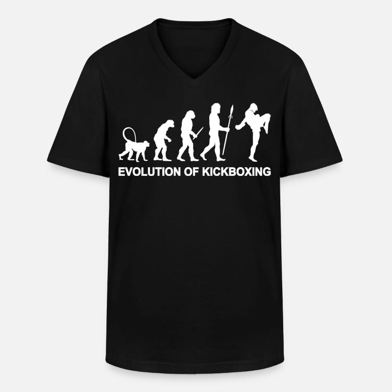 Entwicklung des Kickboxens - Männer-T-Shirt mit V-Ausschnitt - Schwarz