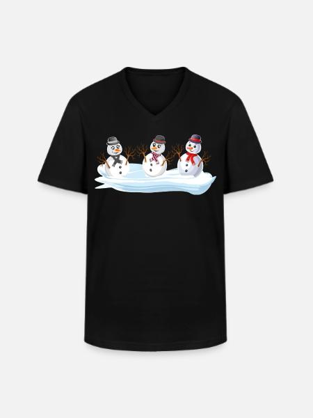 Snowmen - Snowman Christmas squad - Men's V-Neck T-Shirt - black