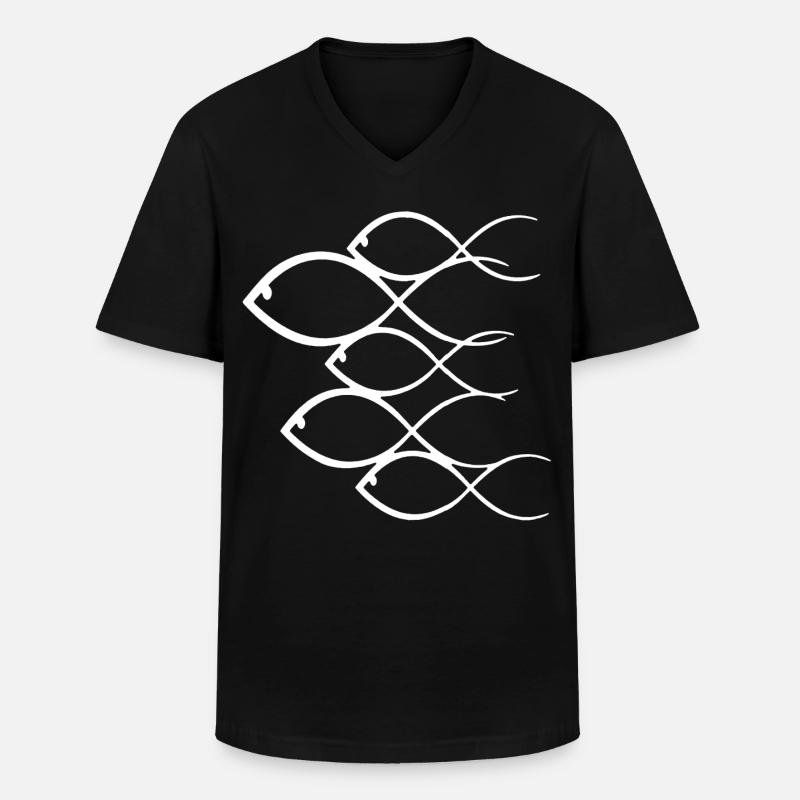 Schwarm Weißfische - Männer-T-Shirt mit V-Ausschnitt - Schwarz