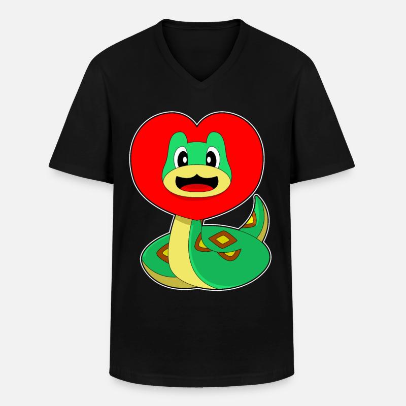 Cœur de serpent - T-shirt col V Homme - noir