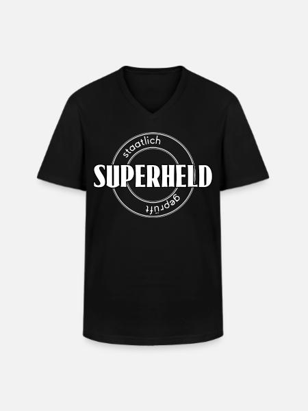 Superheld - Männer-T-Shirt mit V-Ausschnitt - Schwarz