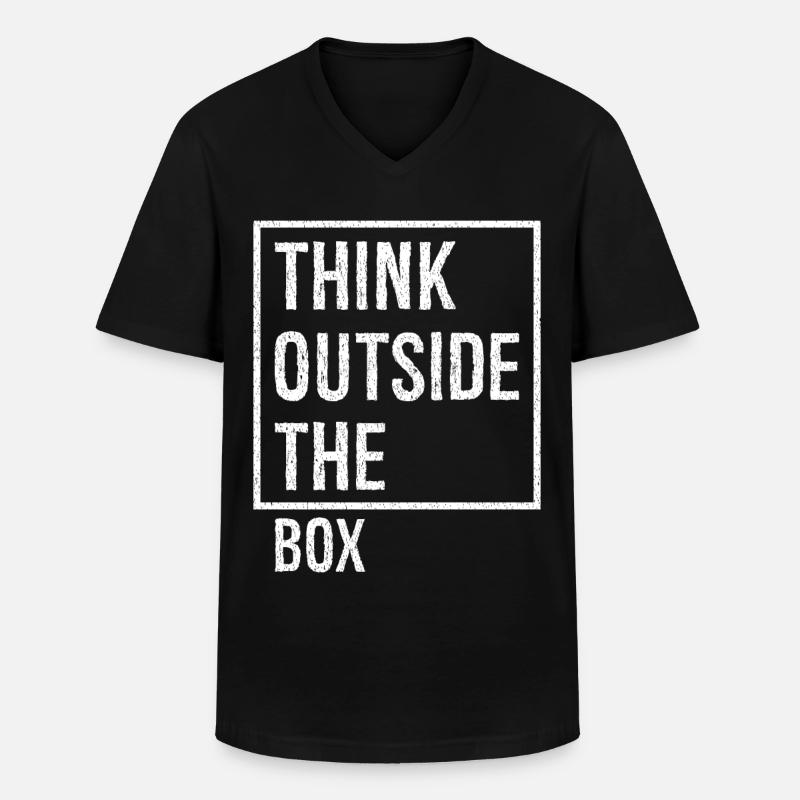 think outside the box - Männer-T-Shirt mit V-Ausschnitt - Schwarz