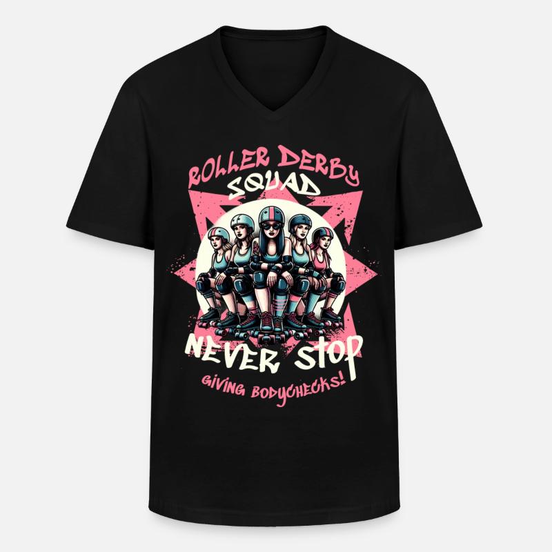 Roller Derby Trupp - Männer-T-Shirt mit V-Ausschnitt - Schwarz