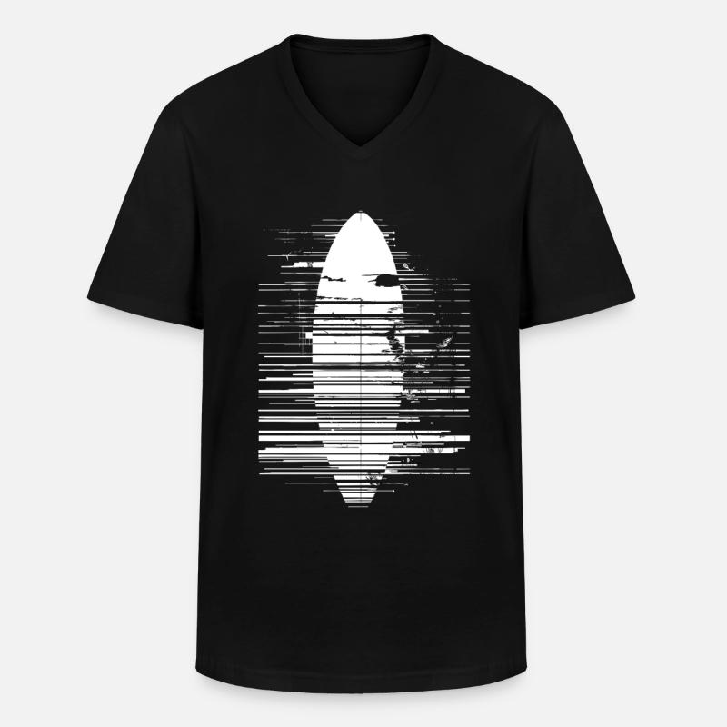 Surfbrett Skizze - Männer-T-Shirt mit V-Ausschnitt - Schwarz