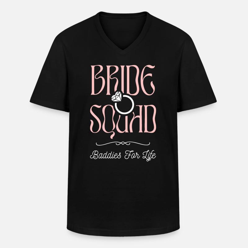 Bride Squad - Junggesellinnencrew - Männer-T-Shirt mit V-Ausschnitt - Schwarz