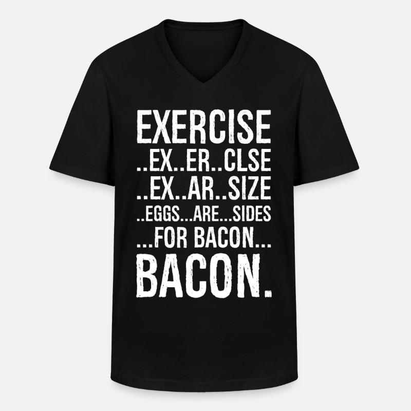 Exercise bacon - Men's V-Neck T-Shirt - black
