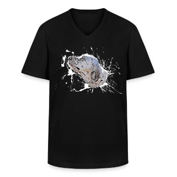 Dog - Men's V-Neck T-Shirt - black - Front - AI Model Male 178 dark (178cm)