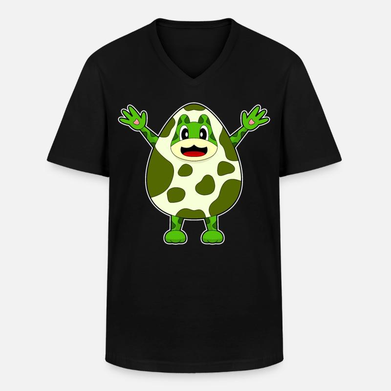 Frosch Ei - Männer-T-Shirt mit V-Ausschnitt - Schwarz