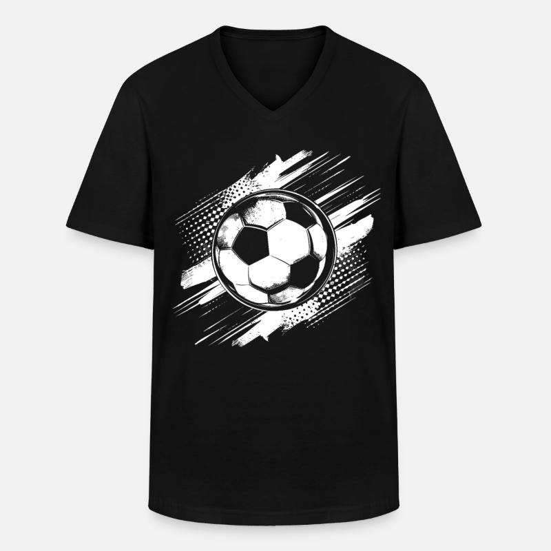 Fußball Grafik - Männer-T-Shirt mit V-Ausschnitt - Schwarz
