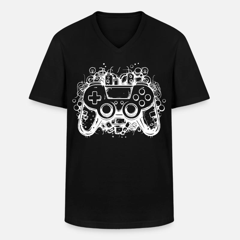 Spiel Controller - Männer-T-Shirt mit V-Ausschnitt - Schwarz