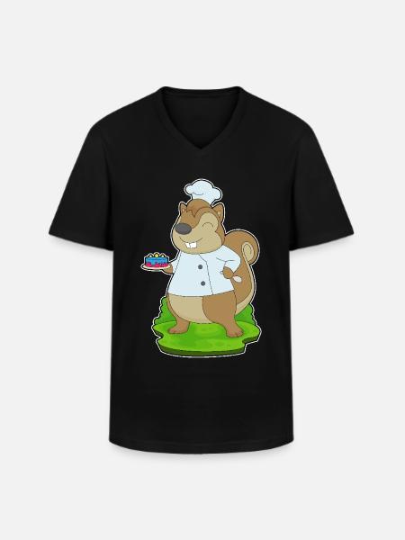 Squirrel Birthday Cake - Men's V-Neck T-Shirt - black
