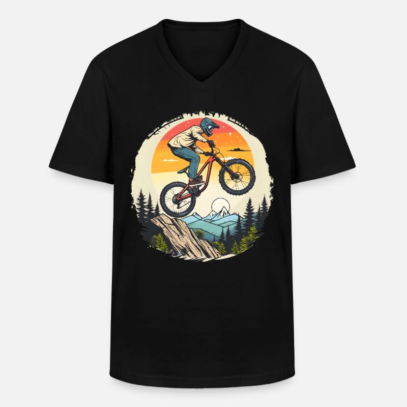 Radfahrer - Männer-T-Shirt mit V-Ausschnitt - Schwarz