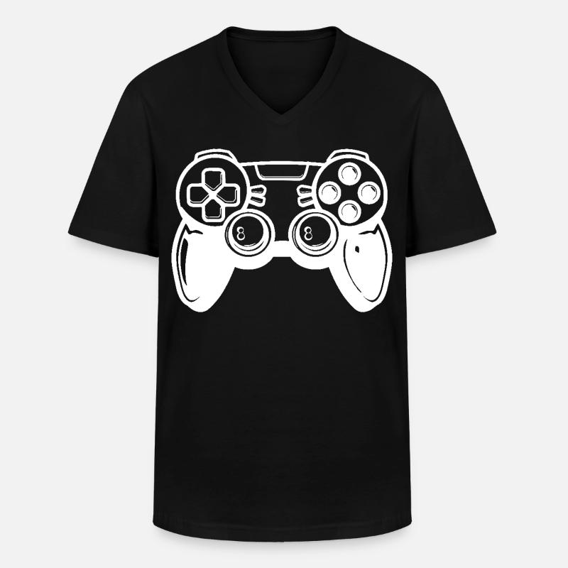 Videogames Controller - Männer-T-Shirt mit V-Ausschnitt - Schwarz