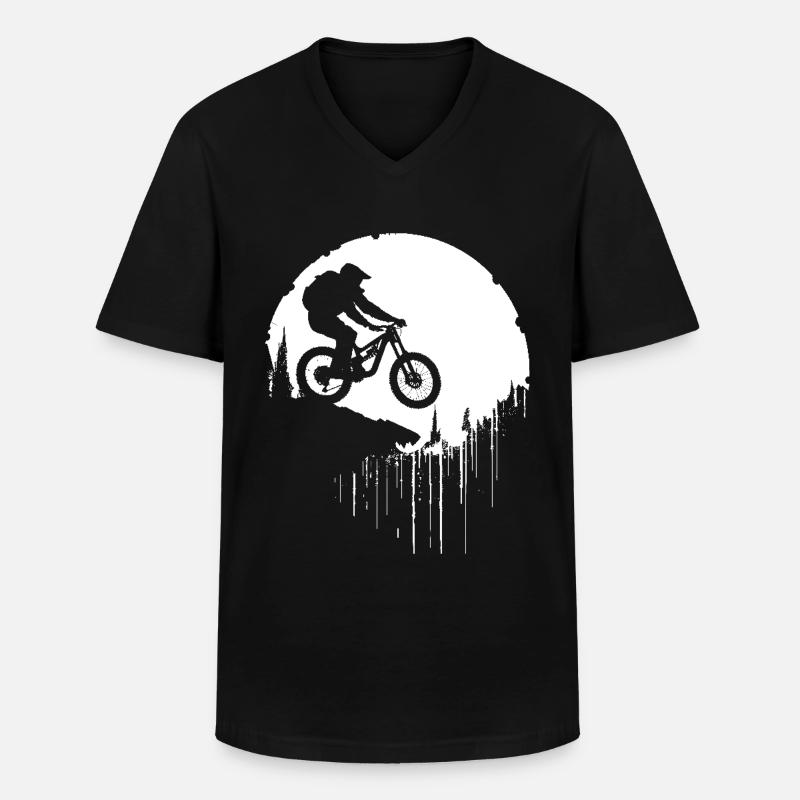 Mountainbiker - Männer-T-Shirt mit V-Ausschnitt - Schwarz
