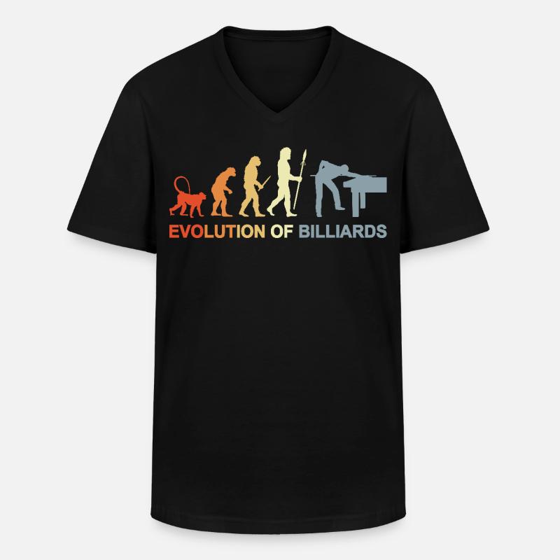 Pool Billard Evolution - Männer-T-Shirt mit V-Ausschnitt - Schwarz